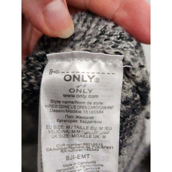 Only Our Story Womens Cardigan Medium Black Gray Animal Print Longline Sweater - Picture 4 of 7